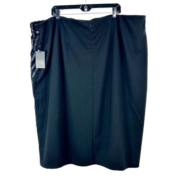 New Eloquii Women Sz 28 Straight Pencil Skirt Black Elastic Waist Back Zipper T2 - Picture 5 of 12